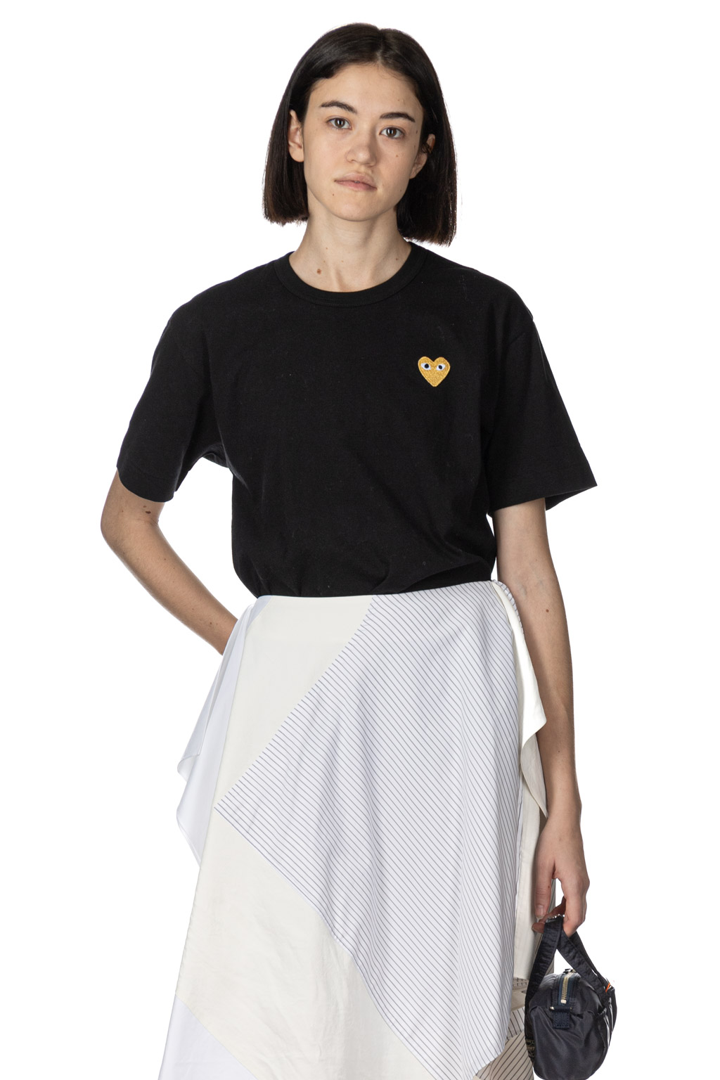 Comme Des Garcons Play - Unisex Gold Heart T-Shirt - Black