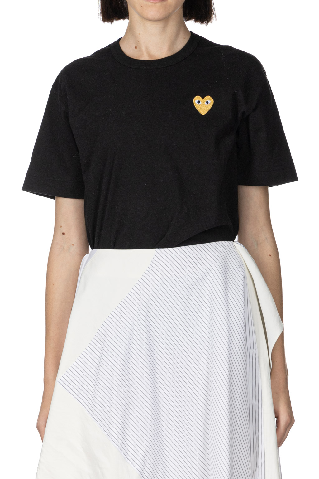 Comme Des Garcons Play - Unisex Gold Heart T-Shirt - Black