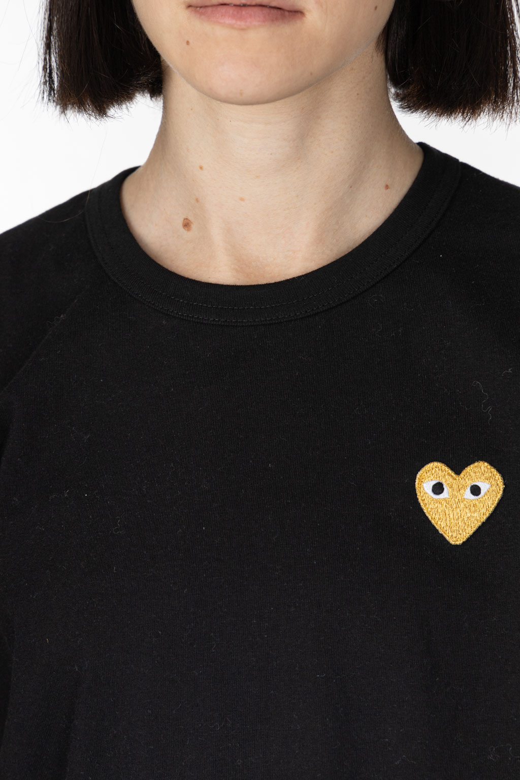 Comme Des Garcons Play - Unisex Gold Heart T-Shirt - Black