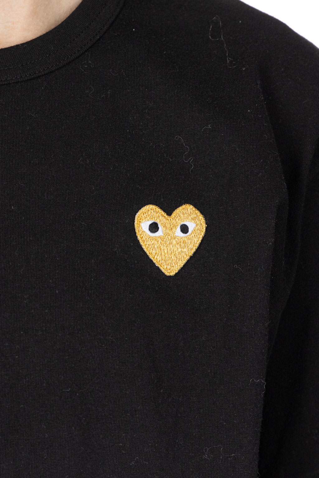 Comme Des Garcons Play - Unisex Gold Heart T-Shirt - Black