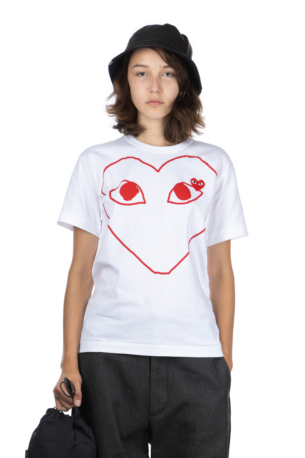 Comme des garcons play womens t shirt best sale