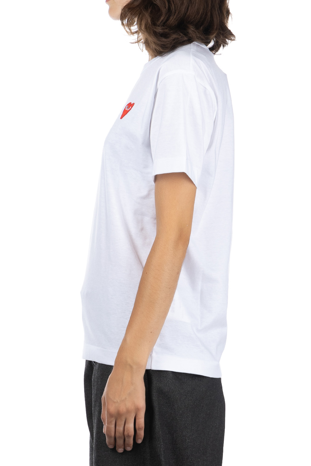 Comme Des Garcons Play - Unisex Red Heart T-Shirt - White