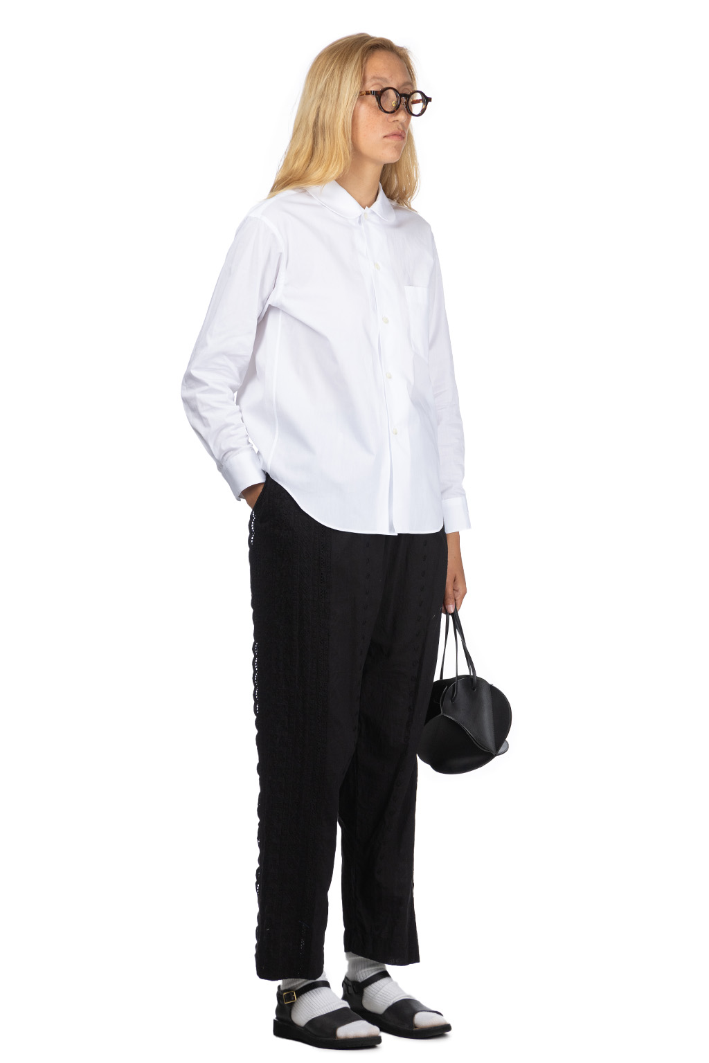 Comme Des Garcons TAO Cotton Broad Blouse - White