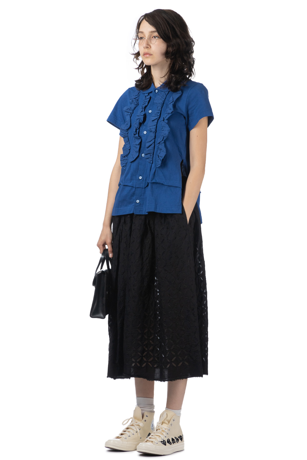 Comme Des Garcons TAO - Cotton Jersey x Cotton Cloth Shirt - Blue