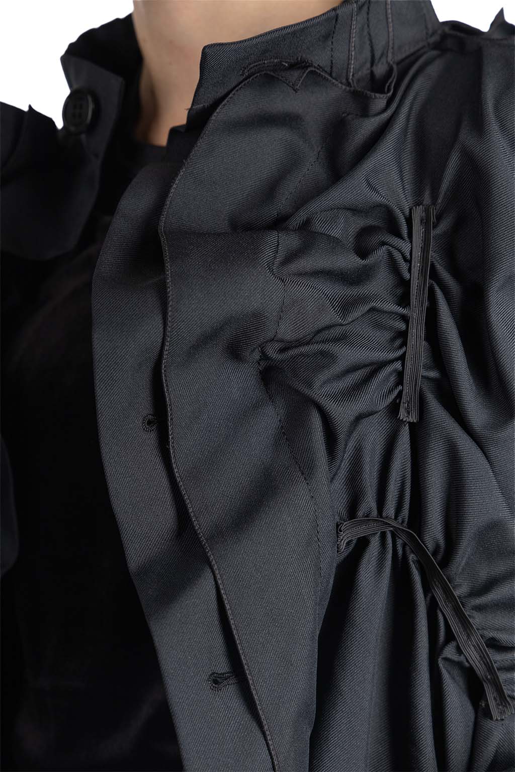 Comme Des Garcons TAO - Poly Twill Garment Washed Long Jacket - Black