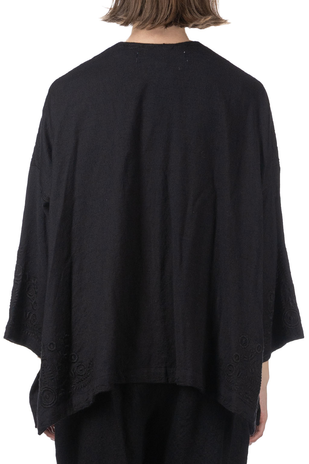 Comme Des Garcons TAO - Wool Milled Serge Overdyed Embroidered Treated Top