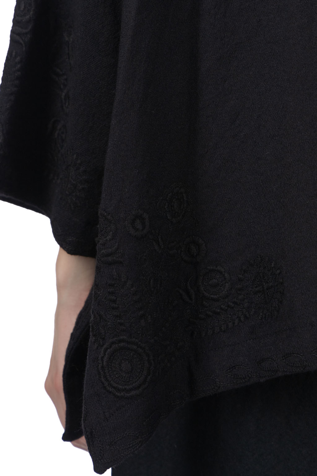 Comme Des Garcons TAO - Wool Milled Serge Overdyed Embroidered Treated Top