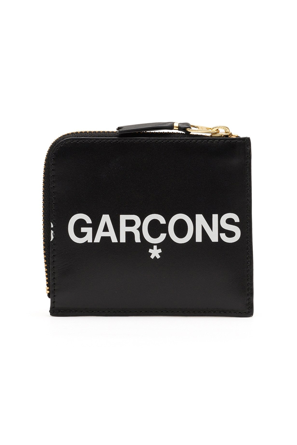 Comme Des Garcons Wallets Huge Logo Half Zip Wallet - Black