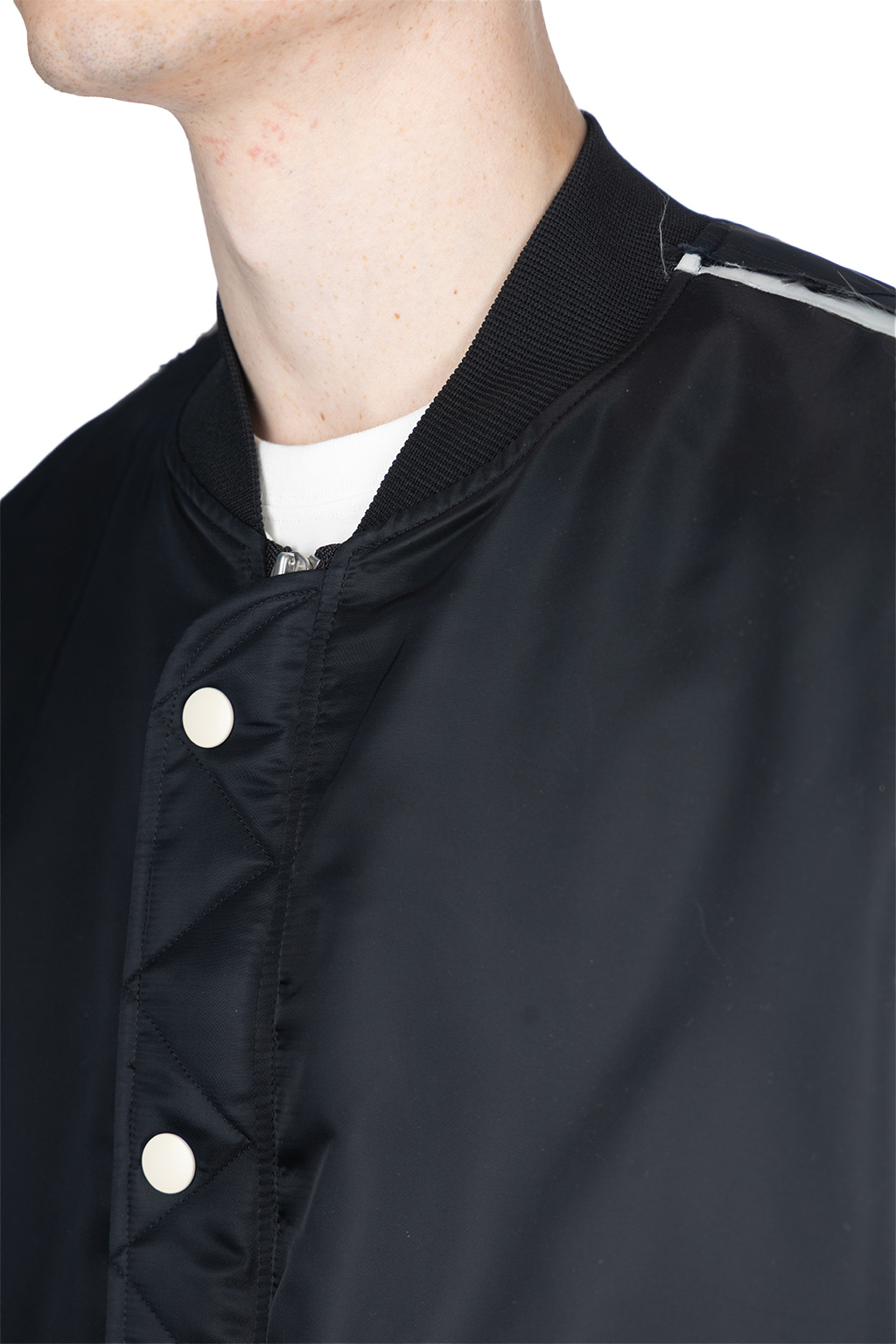 DISCOVERED - Crochet Sleeve MA-1 Jacket - Black