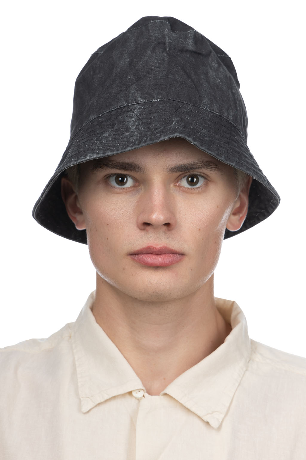 Engineered Garments - Bucket Hat - Black Cotton Distressed Print