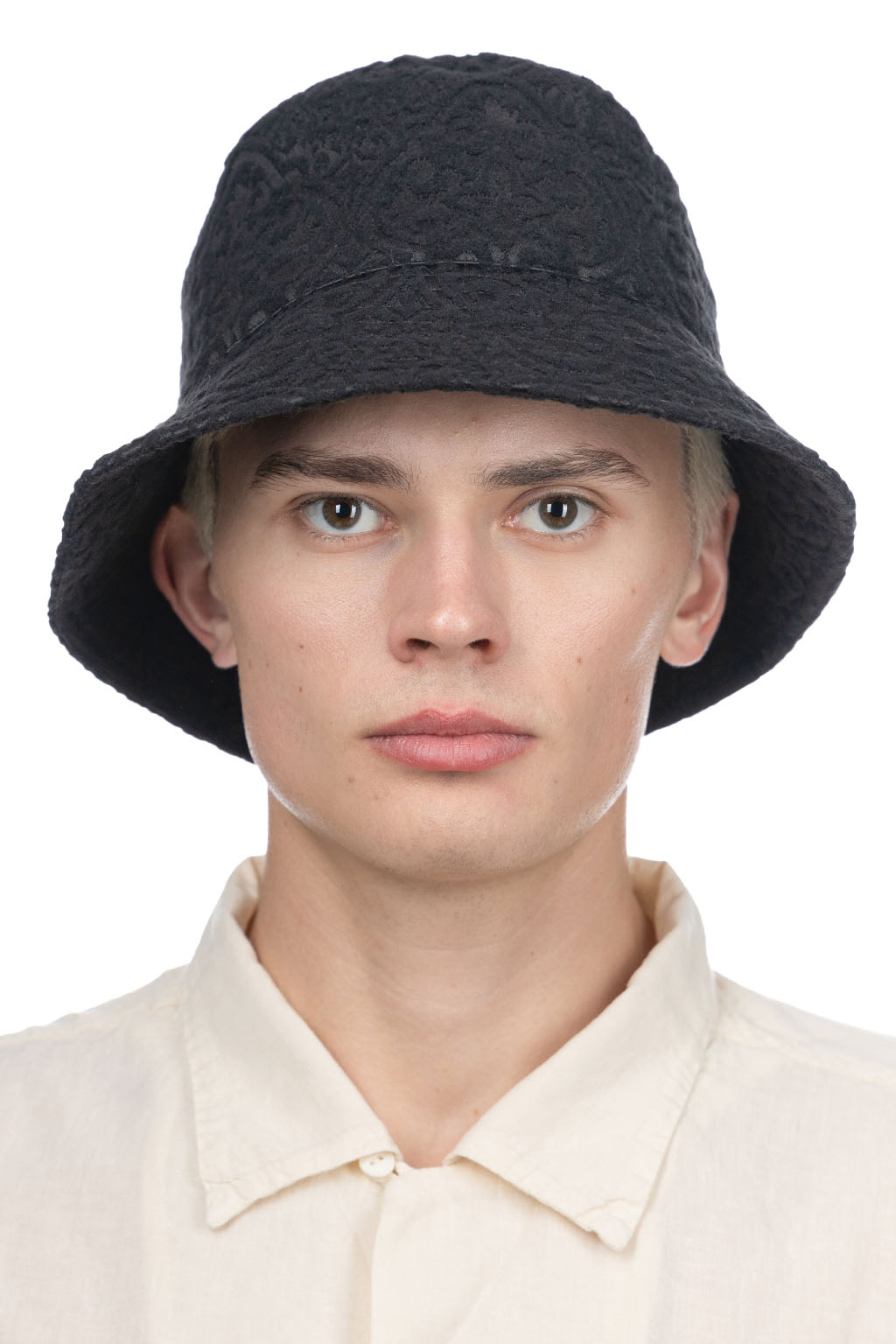 Engineered Garments - Bucket Hat - Black Crest Flocked Jacquard