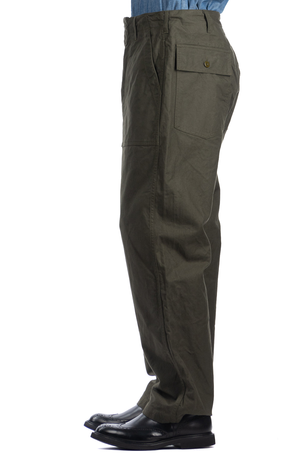 Engineered Garments - Fatugue Pant-Olive Cotton Brushed HB