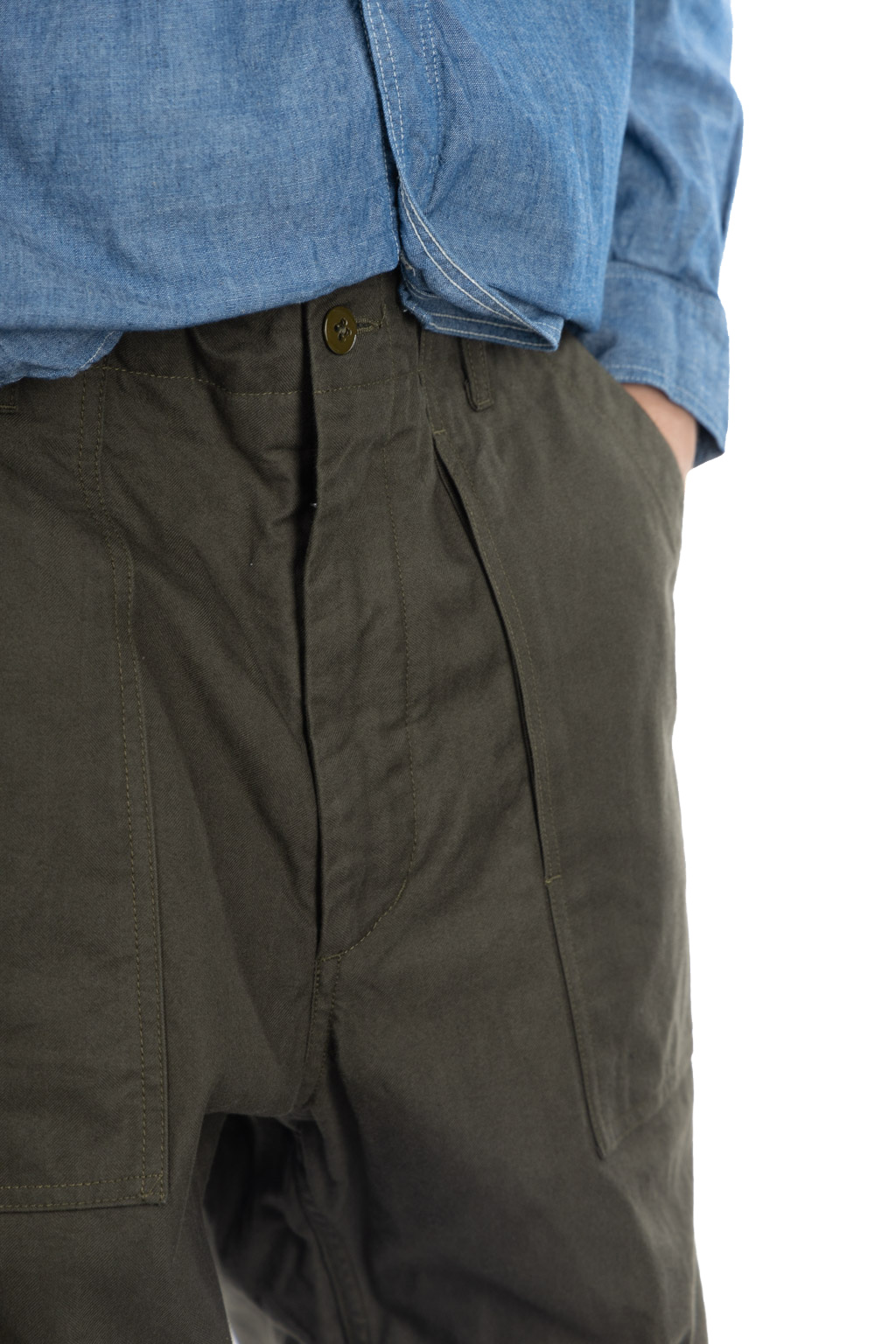 Engineered Garments - Fatugue Pant-Olive Cotton Brushed HB