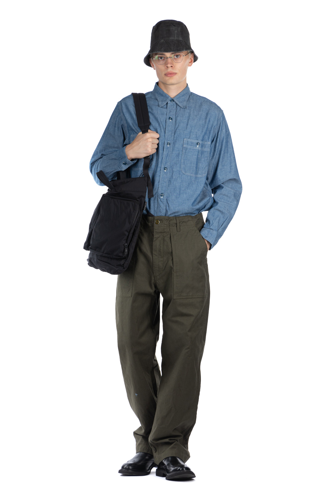 Engineered Garments - Fatugue Pant-Olive Cotton Brushed HB