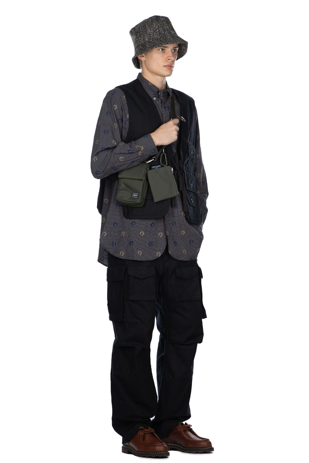 Engineered Garments - Fowl Vest - Black Cotton Brushed HB