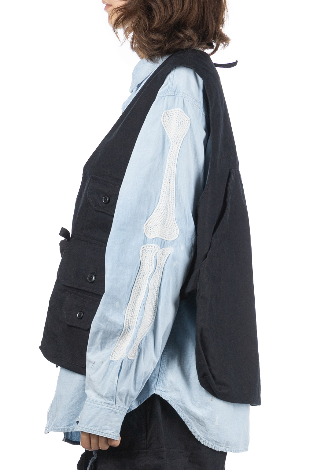 Engineered Garments - Fowl Vest - Black Cotton Brushed HB