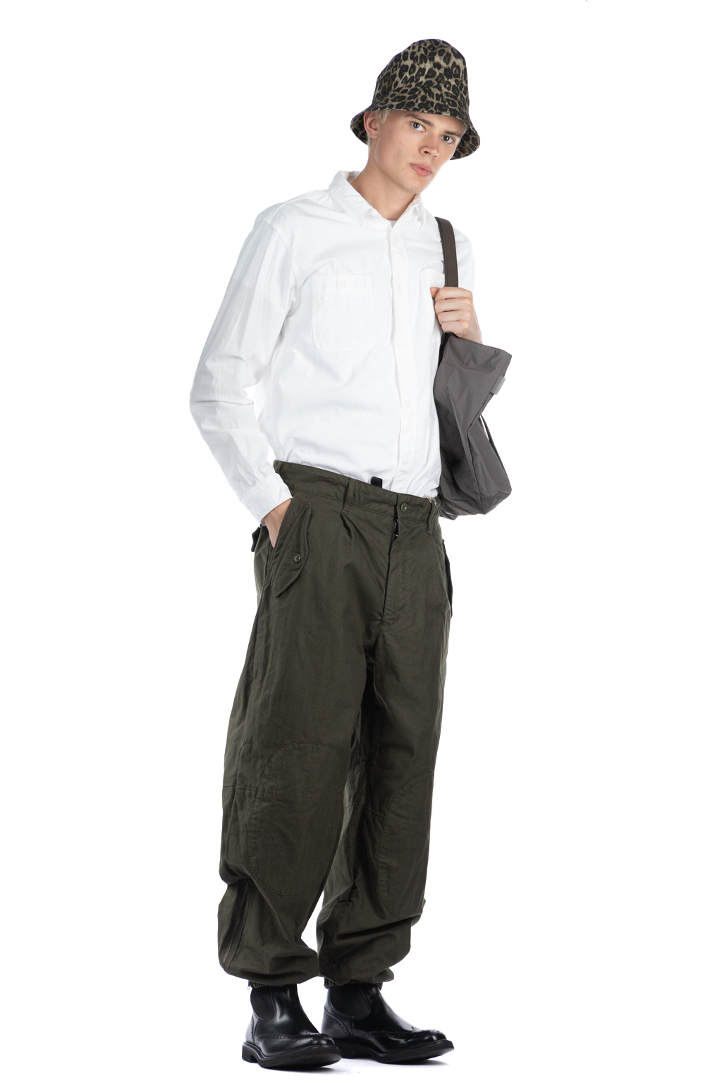 Engineered Garments - IAC Pant-Olive Cotton Brushed HB