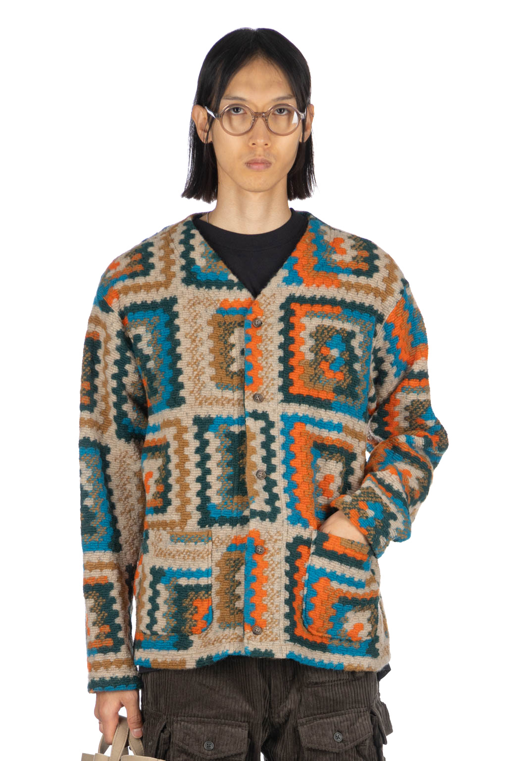 Engineered Garments | Knit Cardigan - Multi Color Poly Wool