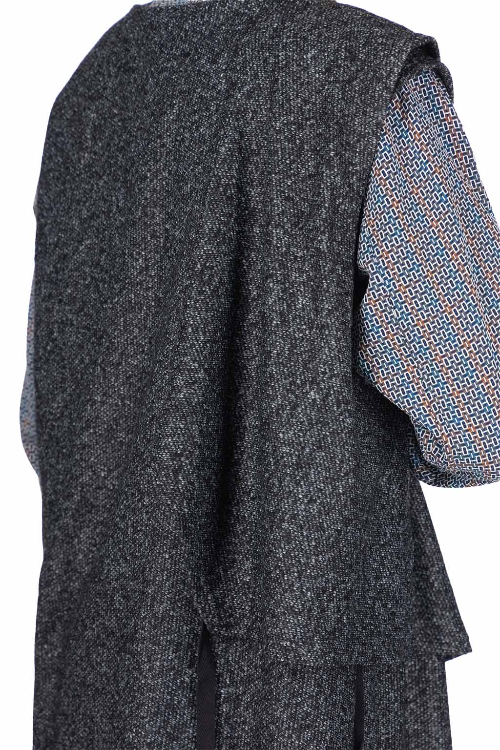 Engineered Garments - Knit Wrap Vest - Charcoal Wool Poly Melange Knit