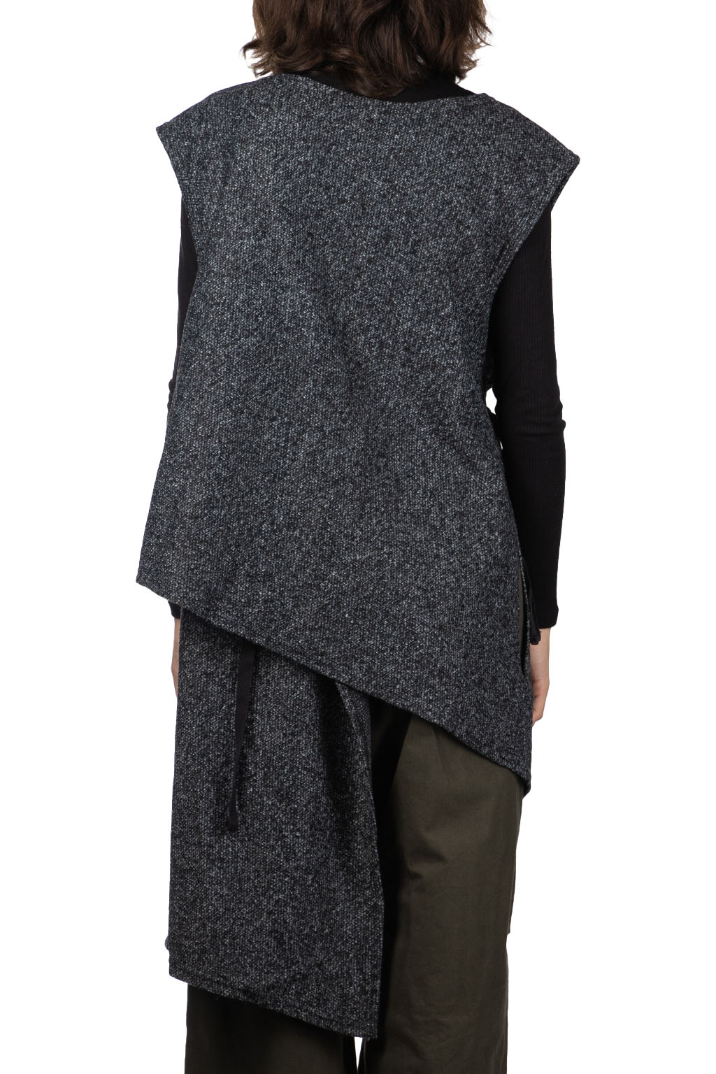 Engineered Garments - Knit Wrap Vest - Charcoal Wool Poly Melange Knit