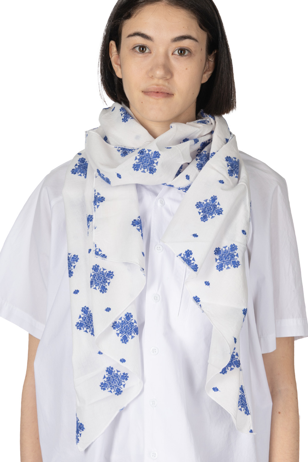 Engineered Garments - White CP Crest Embroidery Sheeting