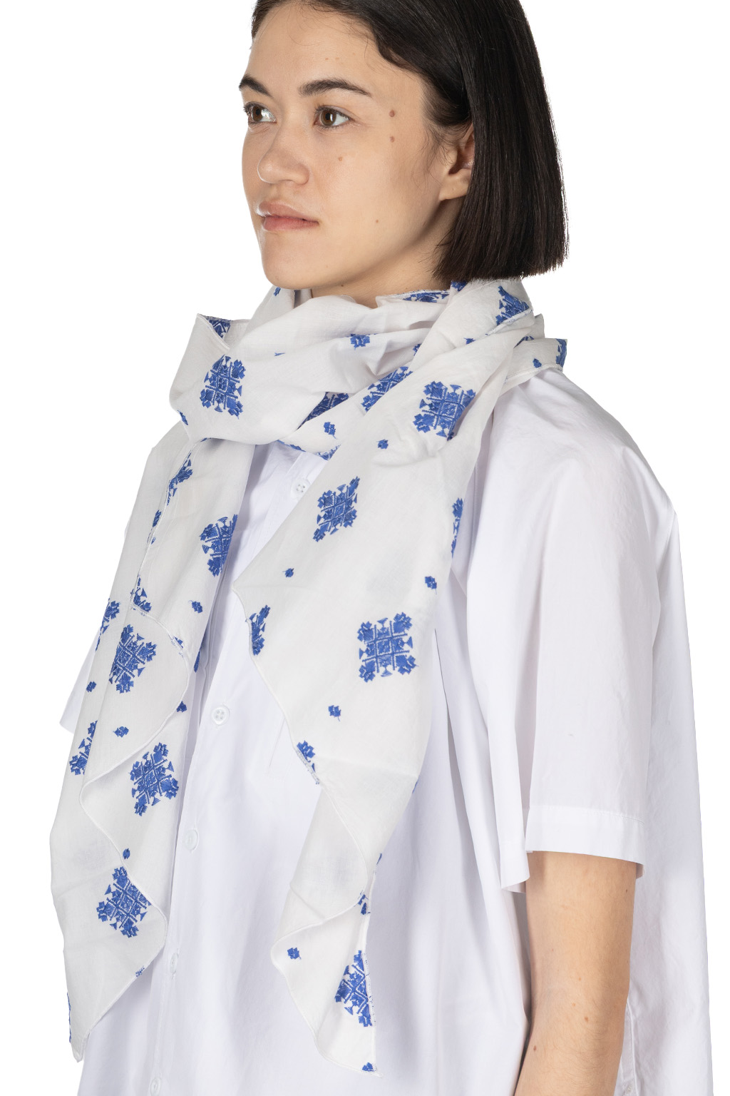 Engineered Garments - White CP Crest Embroidery Sheeting