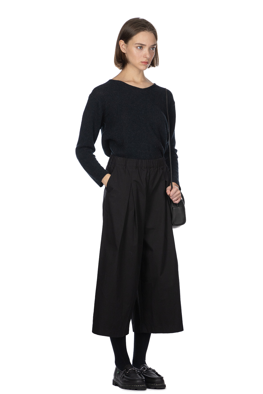 Evam Eva - Cotton Culotte Pants-Black