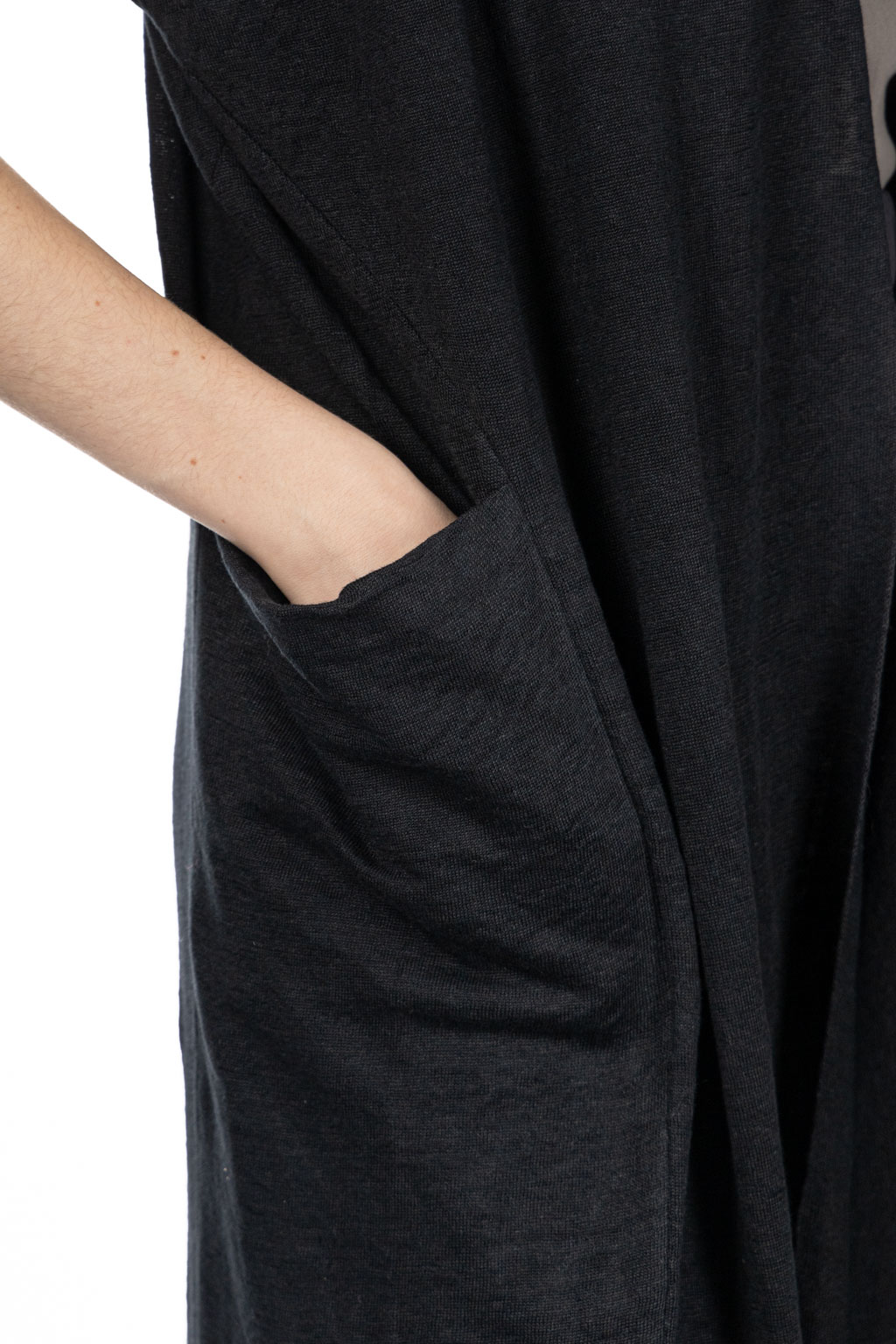 Evam Eva - Linen Robe Vest - Black