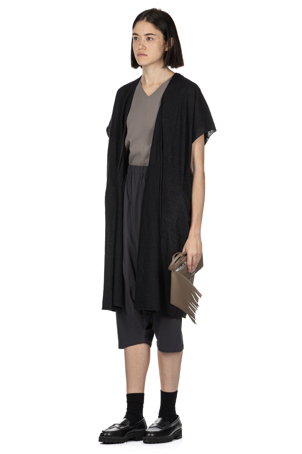 Evam Eva - Linen Robe Vest - Black