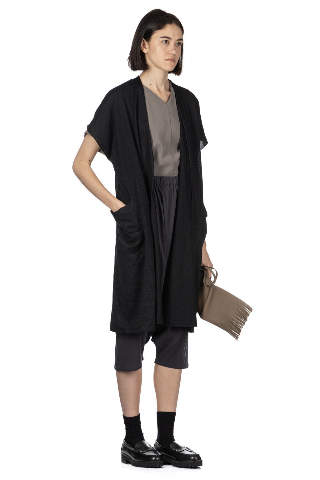 Evam Eva - Linen Robe Vest - Black