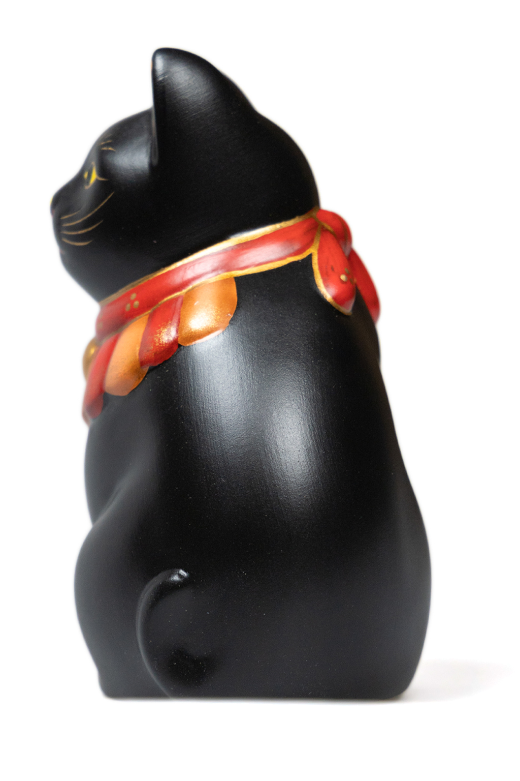 Fukumaneki - Side Sitting Lucky Cat 12cm Right Hand - Black