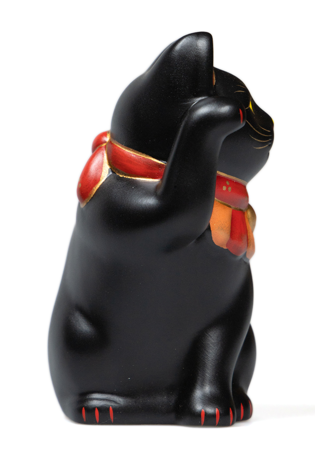 Fukumaneki - Side Sitting Lucky Cat 12cm Right Hand - Black