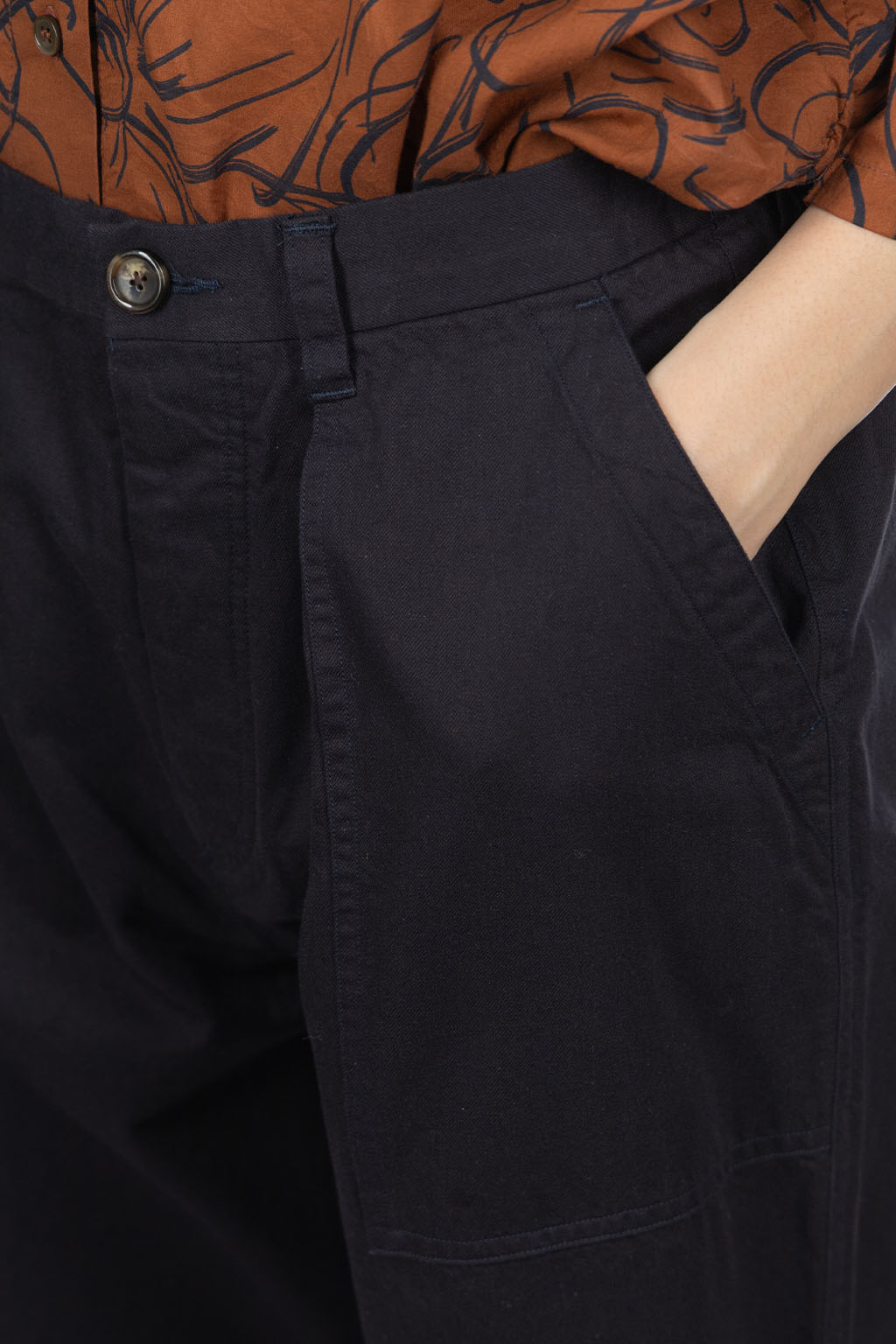 Ichi - Baker Tuck Pants - Navy