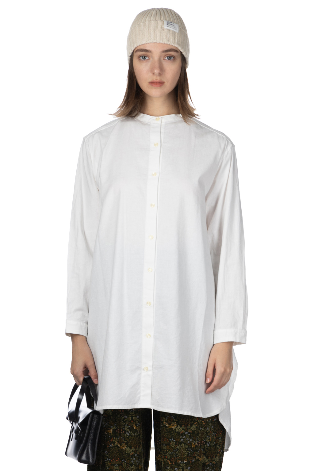 Ichi - Cotton Long Stand Shirt