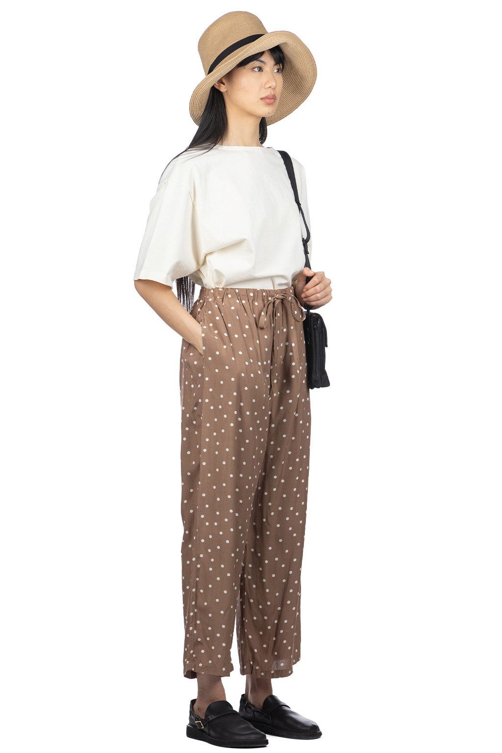 Ichi - Dot Relax Pants - Mocha