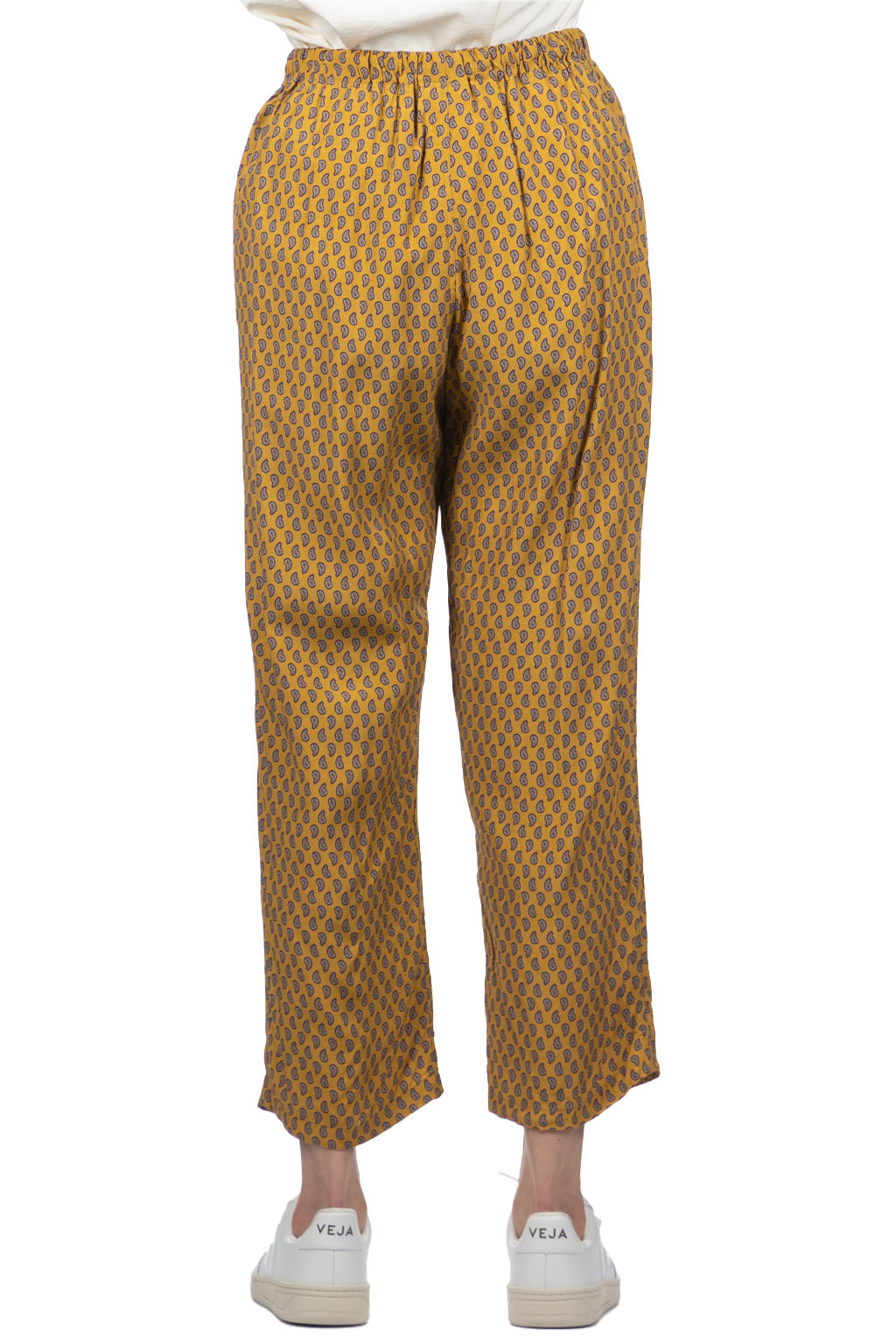 Ichi - Rayon Paisley Relax Pants - Mustard