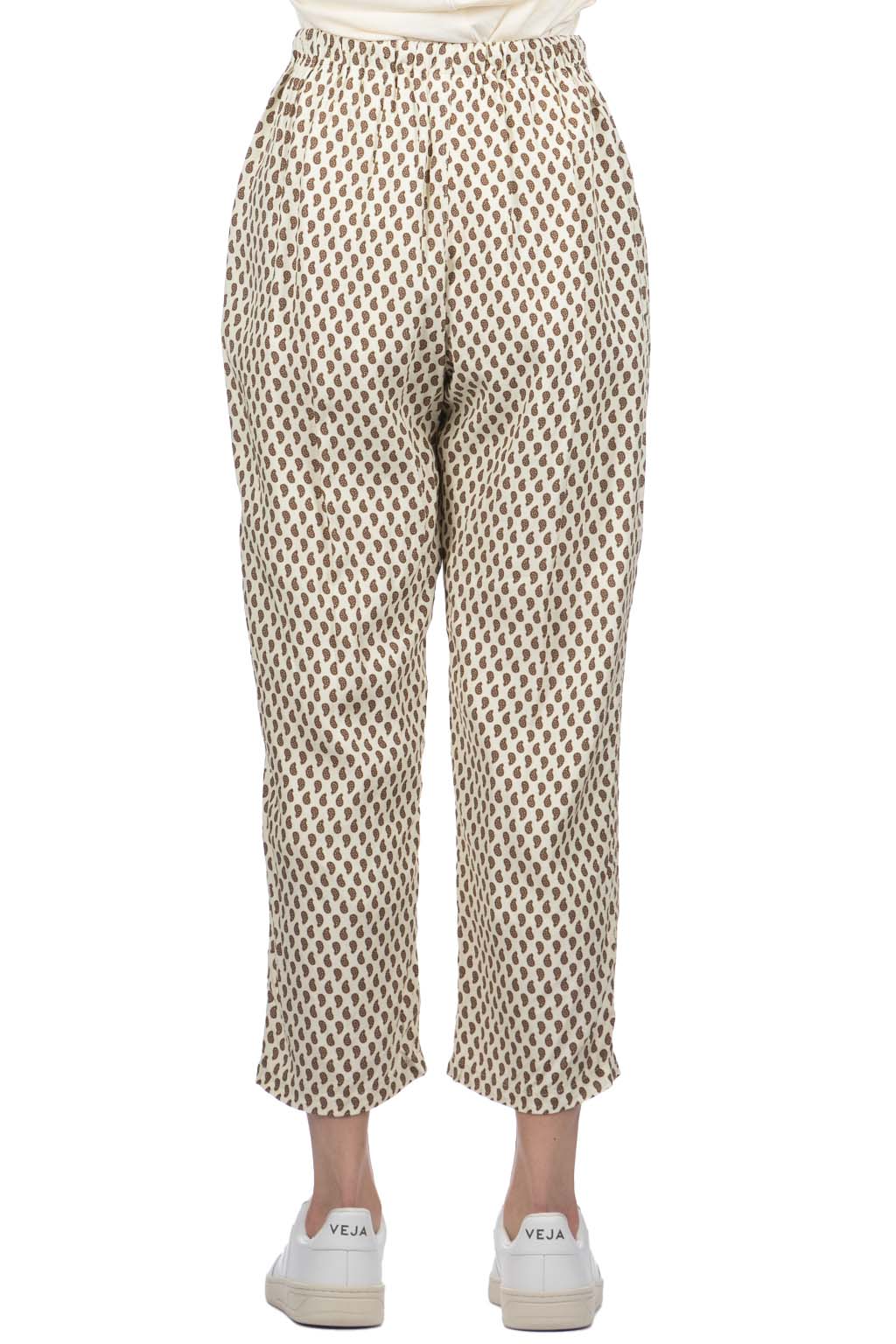 ichi - Rayon Pasley Printed Easy Pants - Natural