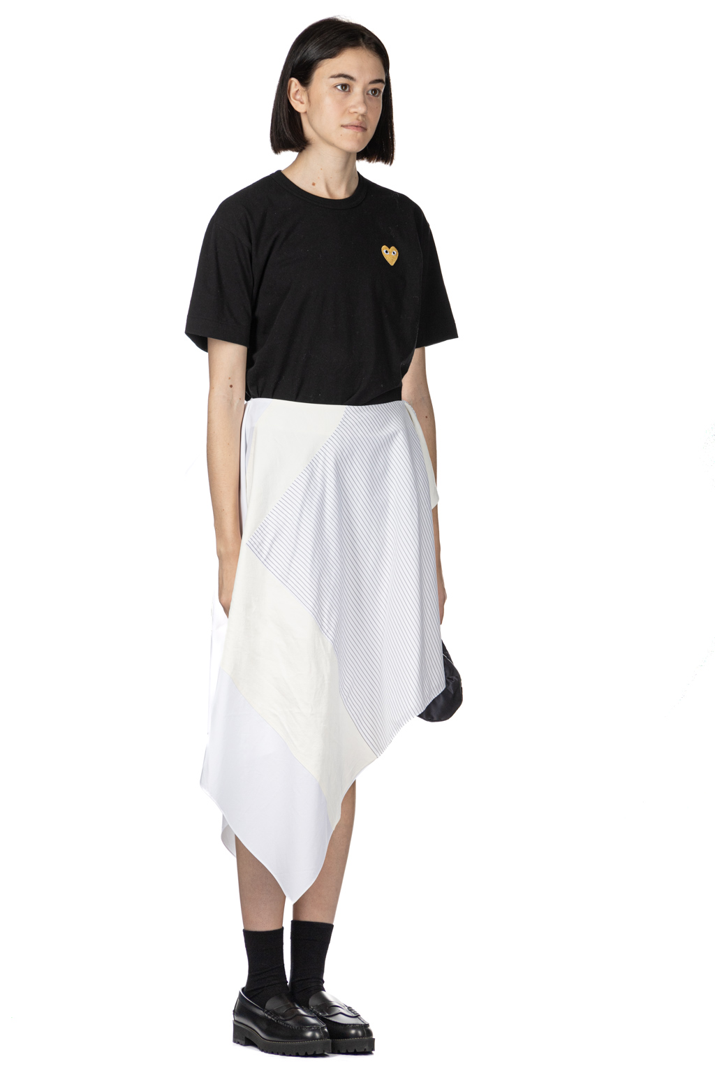 JW Anderson - Asymmetric Patchwork Skirt Grey and White