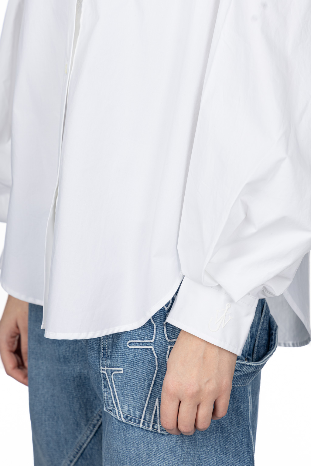 JW Anderson - Lace Trim V Neck Shirt