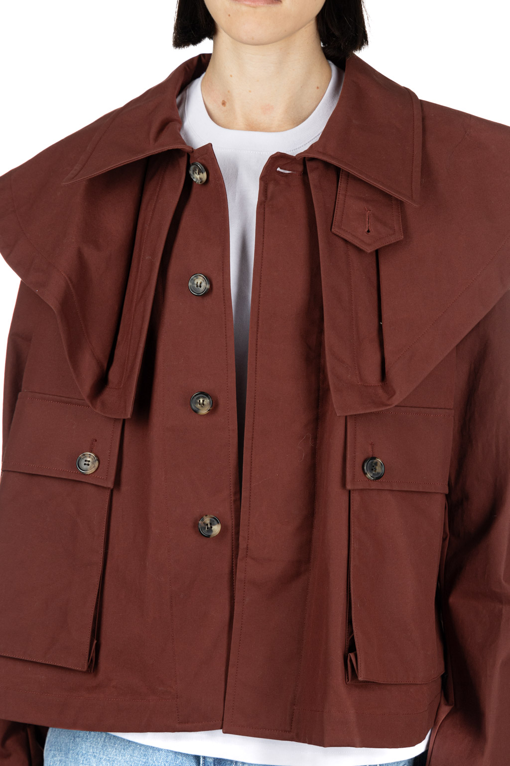 JW Anderson - Oversized Collar Cropped Trench Jacket