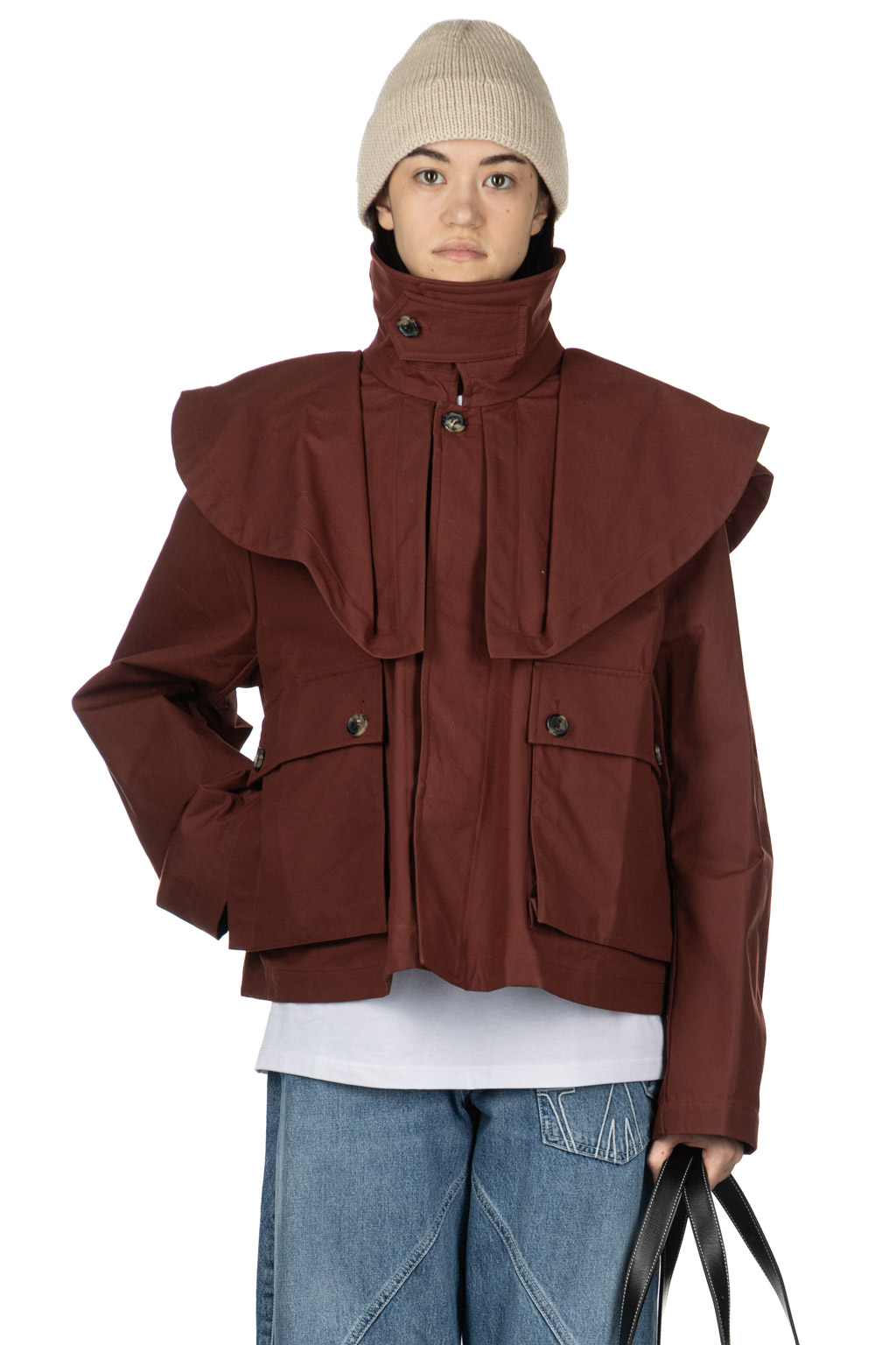 JW Anderson - Oversized Collar Cropped Trench Jacket