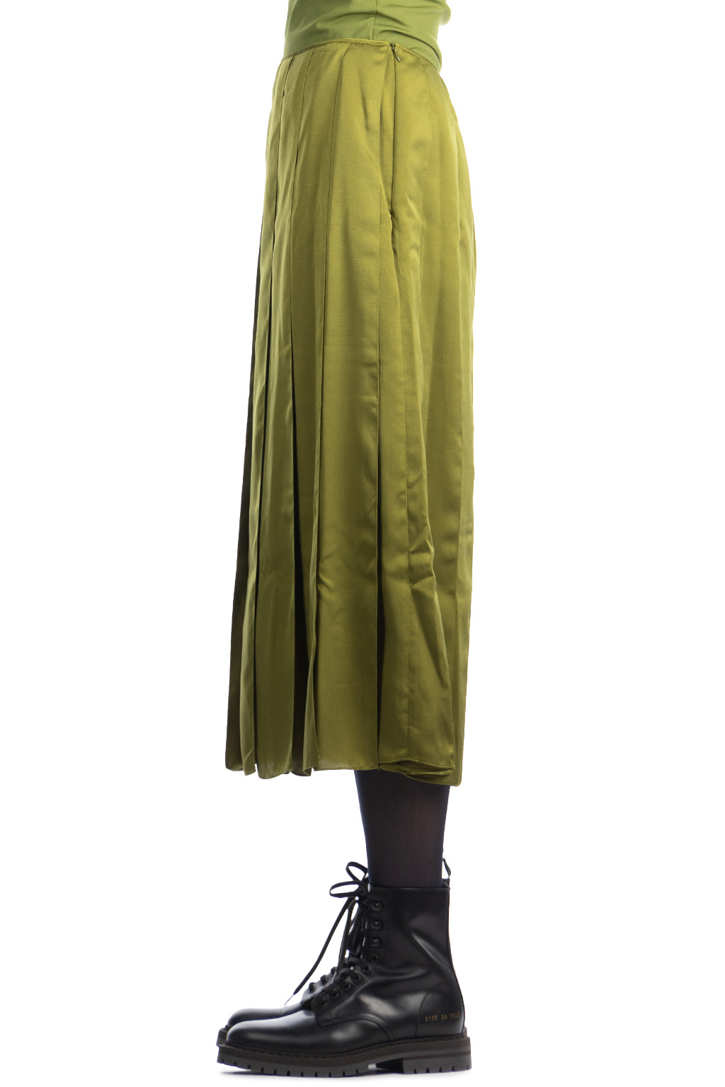 JW Anderson - Ribbon Panel Midi Skirt - Bright Olive