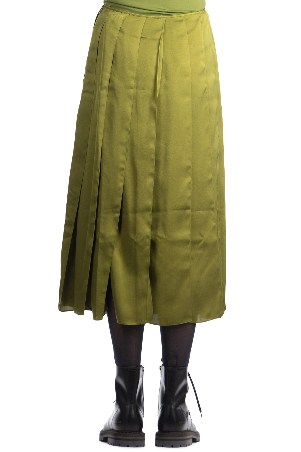 JW Anderson - Ribbon Panel Midi Skirt - Bright Olive