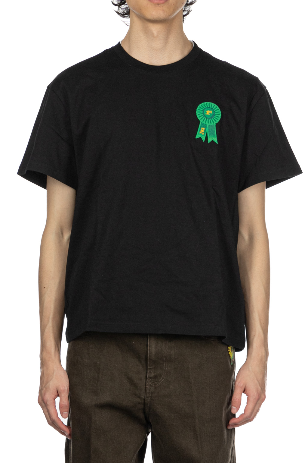 JW Anderson - Rosette Patch Back Print T-Shirt - Black