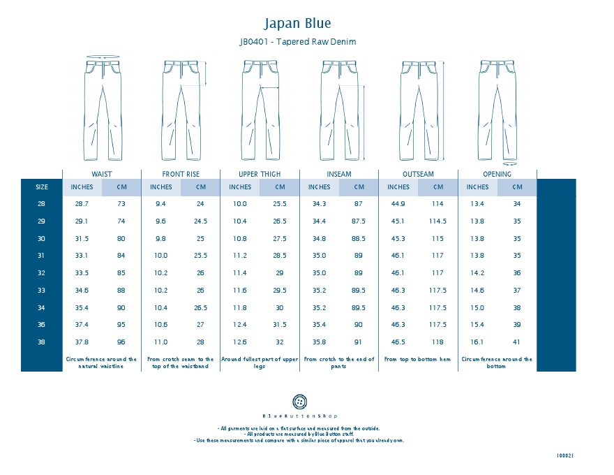 Japan Blue JB0401 - Tapered Raw Denim