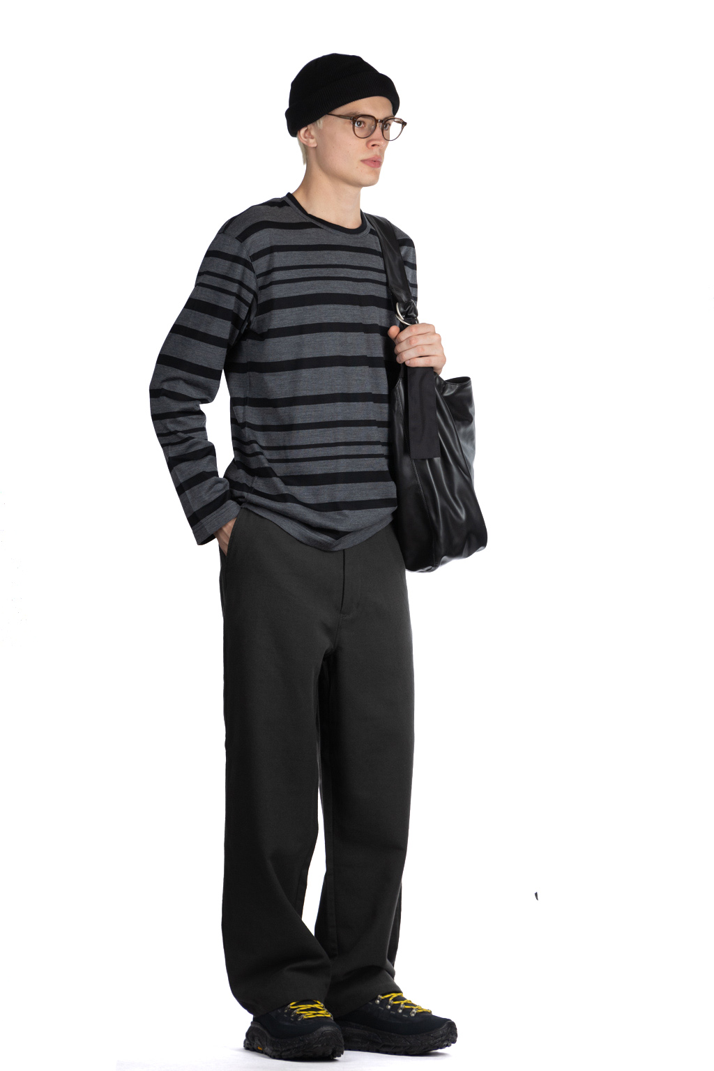 Junya Watanabe MAN - Stripe Sweater - Black and Grey