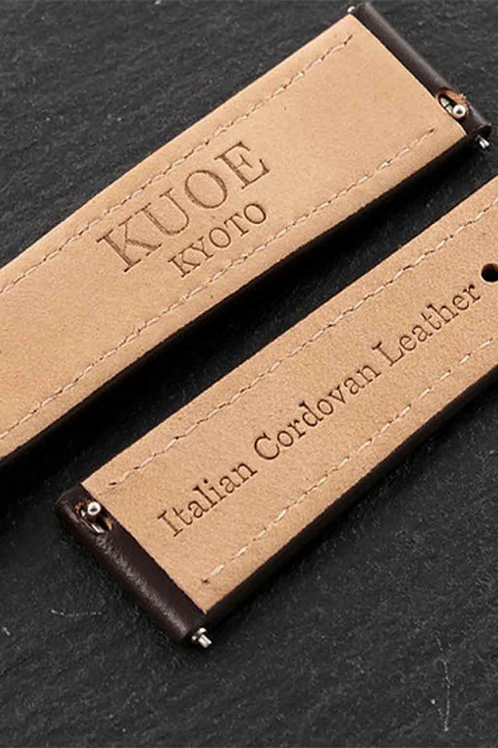 Kuoe Watch - Italian Cordovan Leather | Whiskey Silver 18mm