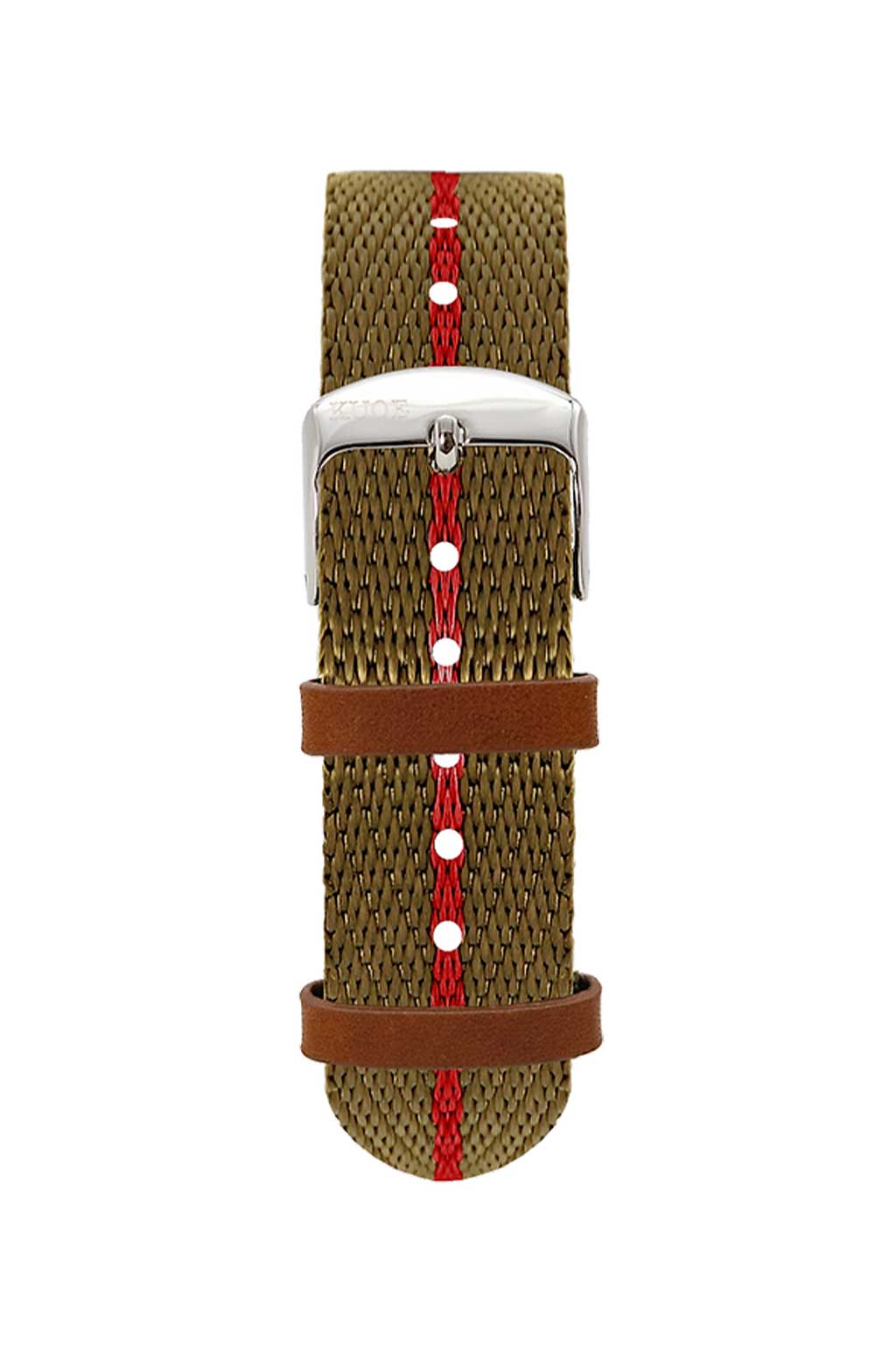 Kuoe Watch - Nylon Strap Khaki x Red