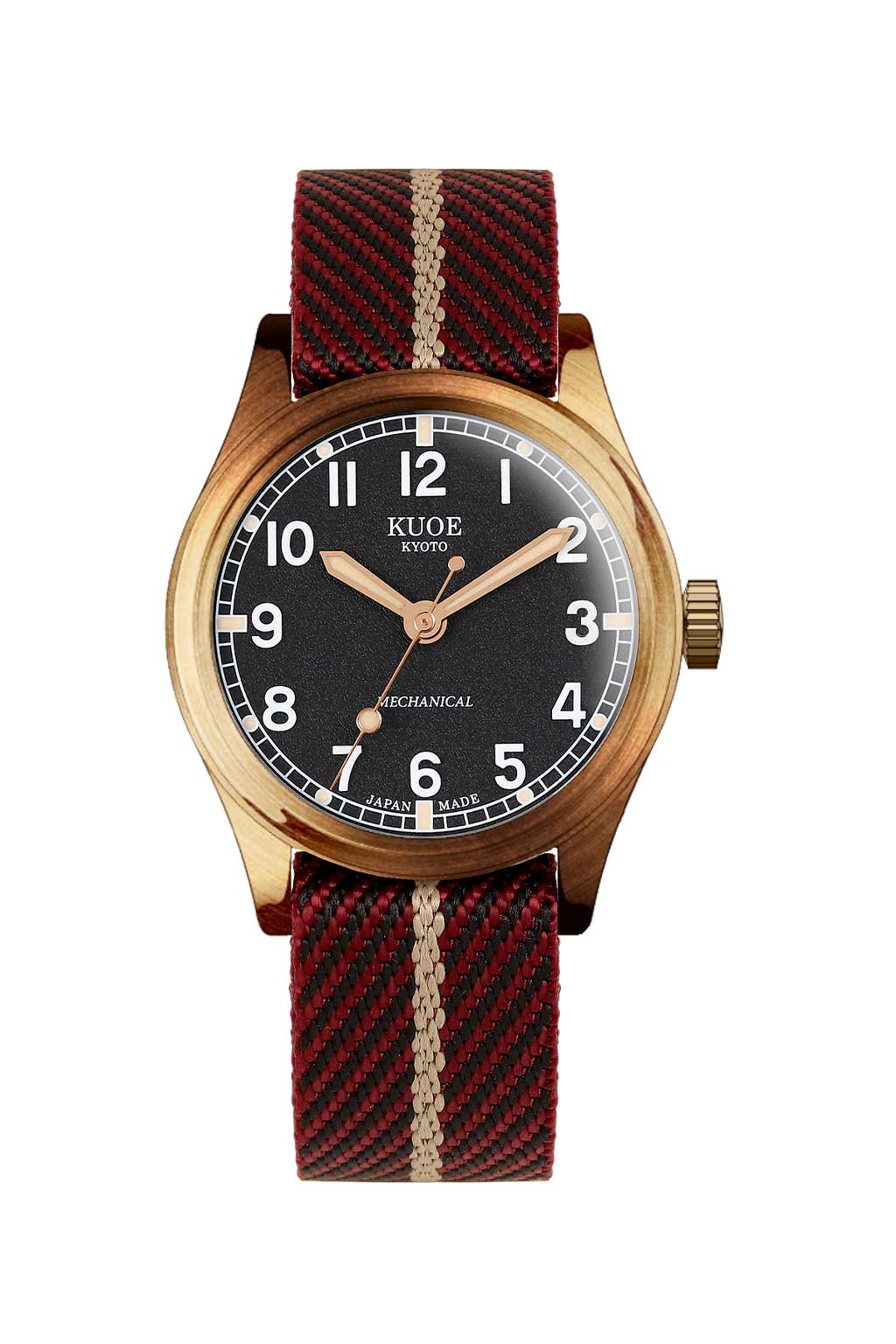 Kuoe Watch - Nylon Strap Red x Beige