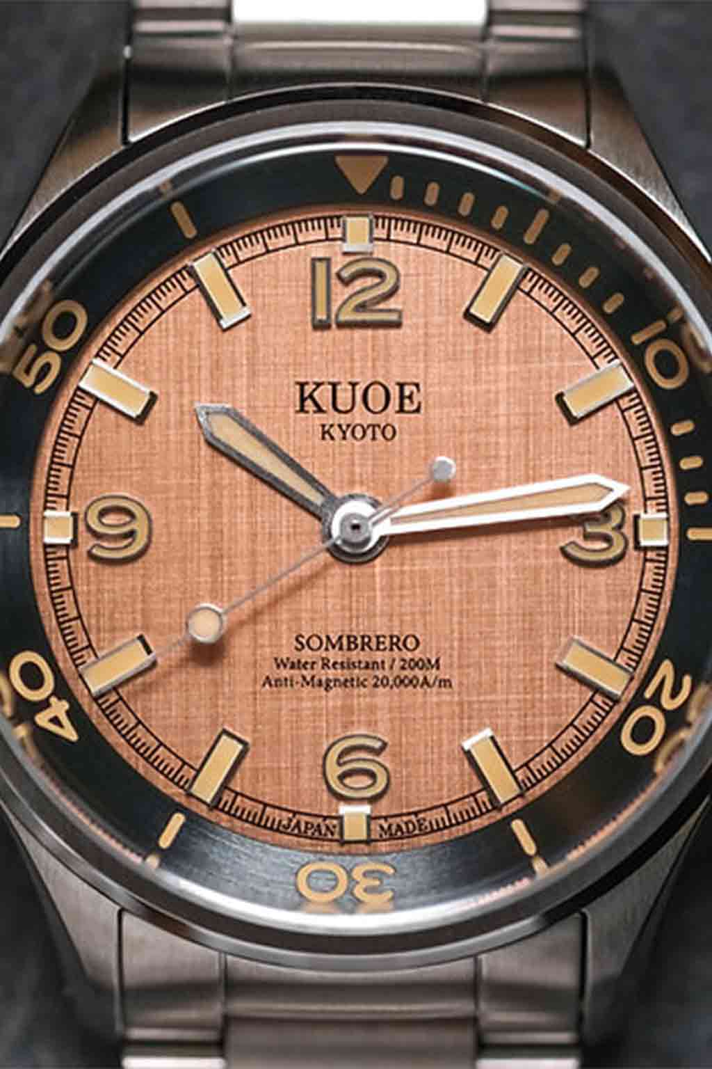 Kuoe Watch - SOMBRERO 90-011, Salmon Linen Textured Dial 38mm